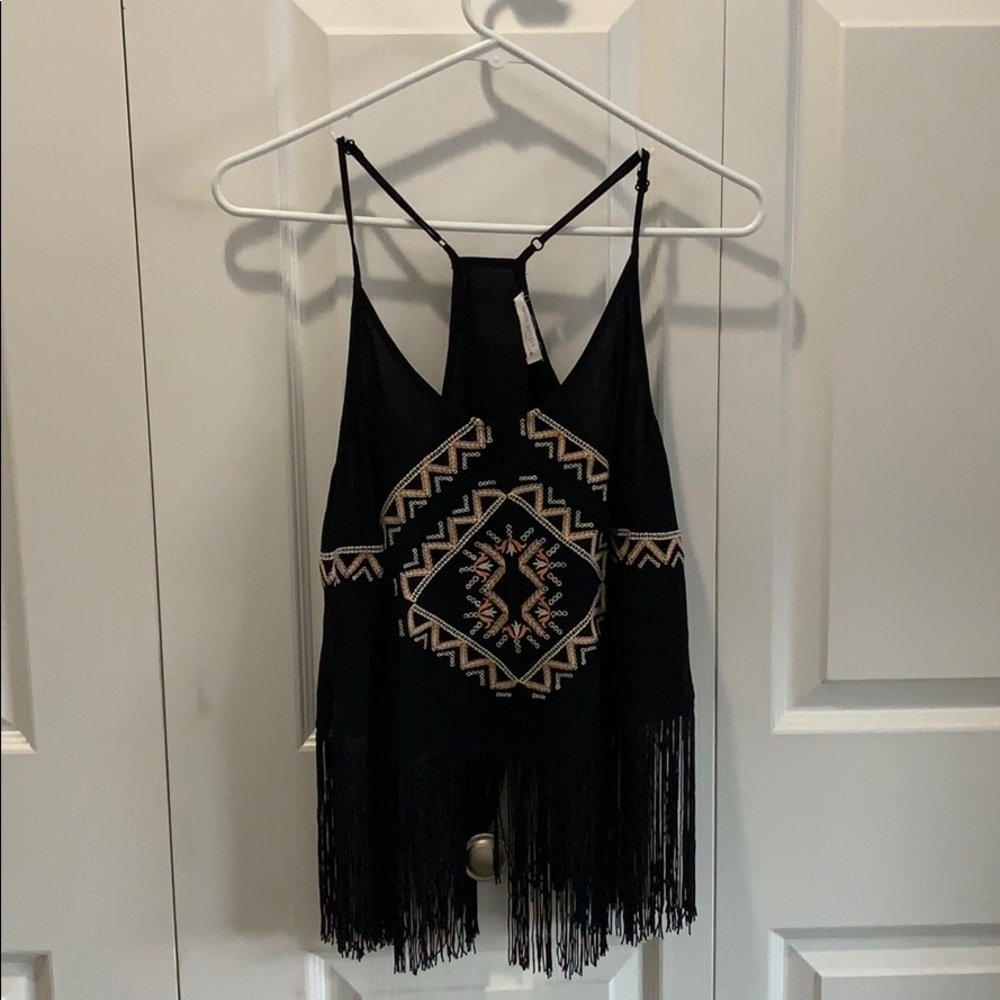 Haute Society Women’s Embroidered and Fringe Tank
